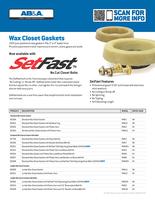 Wax Closet Gaskets Sell Sheet (ABA028)